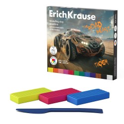 Пластилин 12цв. ErichKrause 62977 Road Beast 180г. со стеком