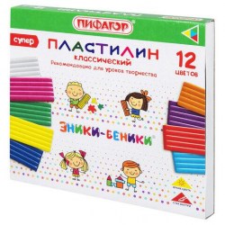 Пластилин 12цв. Пифагор 106429 "Эники-беники" 240г стек 