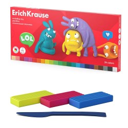 Пластилин 24цв. ErichKrause 61350 Jolly Friends 432г со стеком