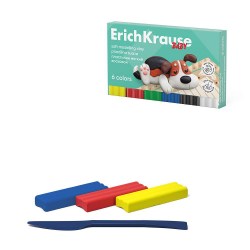 Пластилин  6цв. ErichKrause 61326  Baby 78г. восковой, мягкий, со стеком