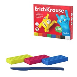 Пластилин  8цв. ErichKrause 61345 Jolly Friends 144г. со стеком