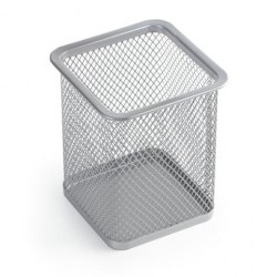 Подставка д/пишущих принадлежностей Brauberg 231939 "Germanium" 98*80*80мм квадрат, серебро металл.