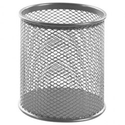 Подставка д/пишущих принадлежностей Brauberg 237988 "Germanium" 80*80*100мм круглая, серебро металл.