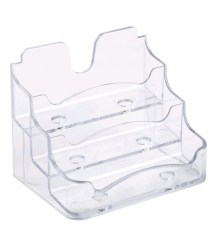 Подставка д/визитных карточек Стамм ВТ11 для визиток 3 отд прозр 323250