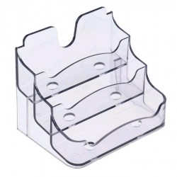 Подставка д/визитных карточек Стамм ВТ12  тонир серая 3отдел 323251