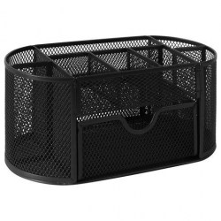 Подставка-органайзер Brauberg 237418 "Germanium" 105х220х110мм, 9 секций, черная металл.