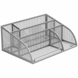 Подставка-органайзер Brauberg 237974 "Germanium" 255х180х105мм, 5 секций, серебро металл.