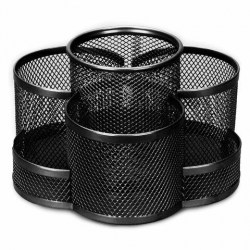 Подставка-органайзер Brauberg 237980 "Germanium" 110х165х175мм, 7 секций, черная металл. вращающаяся