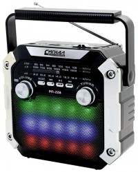 Радиоприемник Сигнал РП-228 FM-64-108 Мгц 2*R20 220V USB SD черный