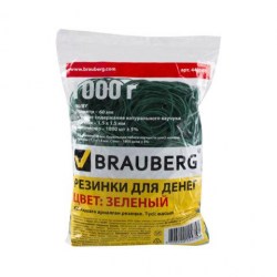 Резинки банковские 1000г d=60мм Brauberg 440103 зеленые