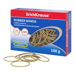 Резинки банковские  100г d=40мм/60мм ErichKrause 59845 натуральный