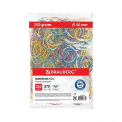 Резинки банковские  250г d=40мм Brauberg 440164 цветные