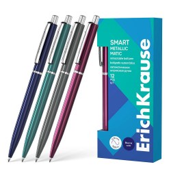 Ручка авт. ErichKrause 61095 синяя Smart Matic Metallic 0,7мм