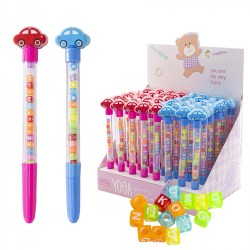 Ручка-игрушка Alingar AL10636 "Машинки" синяя 0,7мм с бусинами