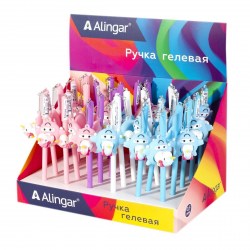 Ручка-игрушка Alingar AL8395 "Единорожка на самолете" гелевая 0,5мм синяя игольч након 