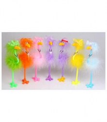 Ручка-игрушка Centrum 82965 "Flamingo" с пухом, синяя 0,7