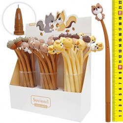 Ручка-игрушка J.Otten 6211 "Белка" гелевая синяя 0,5мм ассорти, 321225