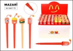 Ручка-игрушка Mazari M-5447-70* "EAT" гелевая, синяя, ассорти 0,5мм
