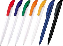 Ручка логотипная 2416/Ос белый корпус/оранжевый клип Challenger Basic /Senator/