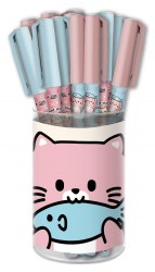 Ручка Lorex LXKOPSSG-FC Slim Soft "KIDS FUNNY CAT" масл, синий 0,5мм 247248