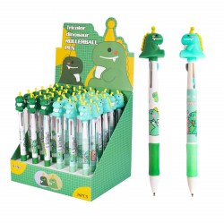 Ручка многоцветная (3-х цветная) Alingar AL10303 автомат "Динозаврик" ассорти