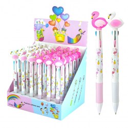 Ручка многоцветная (3-х цветная) Alingar AL10304 автомат "Фламинго" ассорти