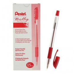 Ручка Pentel BK427-В красная 0,7мм Bolly