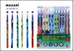Ручка пиши-стирай Mazari M-5475B-70 "SPORT" гелевая синя 0,5мм 