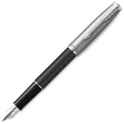 Ручка подар.  SONNET РП Sand Blasted Metal&Black Lacguer 0,8мм черная 2146864 /Parker/