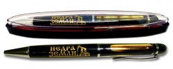 Ручка подарочная (нефть) автоматическая , шариковая, синяя без футляра