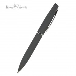 Ручка шариковая Bruno Visconti 20-0251/04 "Portofino" автомат. синяя 1,0мм серый метал. корпус