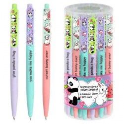 Ручка шариковая Феникс 62572 "Пандочки, Пингвины, Зайки" синяя 0,5мм