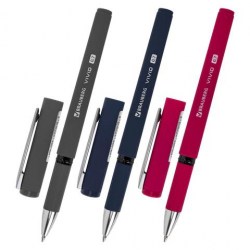 Ручка синяя Brauberg 144396 VIVID 0,7мм, грип