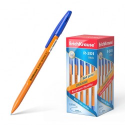 Ручка синяя ErichKrause 43194/22189/56614 R-301 Orange Stick 0,7мм