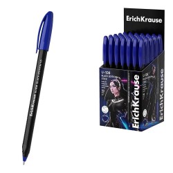 Ручка синяя ErichKrause 46777 U-108 Stick Black Edition 1.0, Ultra Glide Technology