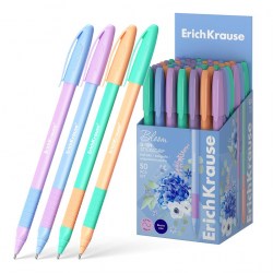 Ручка синяя ErichKrause 61025 U-109 Stick&Grip Pastel Bloom 1,0мм Ultra Glide Technology ассорти