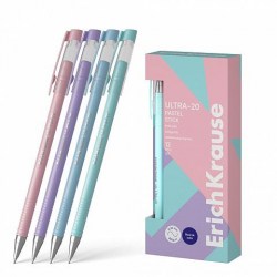 Ручка синяя ErichKrause 61030 Ultra L-20 Stick Pastel 0,7 Super Glide Technology