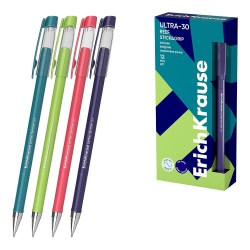 Ручка синяя ErichKrause 63113 Ultra L-30 Stick&Grip Reef масляная основа 0,7мм. ассорти