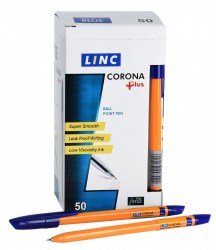 Ручка синяя Linc Corona Plus Orange 3002N  0,7мм оранжевый корпус 109216