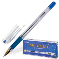 Ручка синяя MunHwa MC Gold BMC-02/OPMC3 масляная 0,5мм рез/упор 207858/245909
