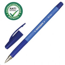 Ручка синяя Юнландия 143350 0,7мм "Антибактериальная" масляная, с грипом