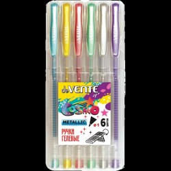 Ручки гелевые  6цв. deVente 5051045 "Cosmo Metallic" 1,0мм