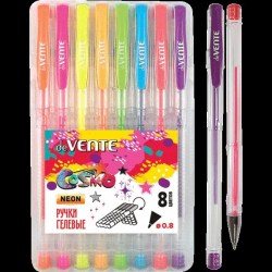 Ручки гелевые  8цв. deVente 5051036 "Cosmo Fluo" неон 0,8мм