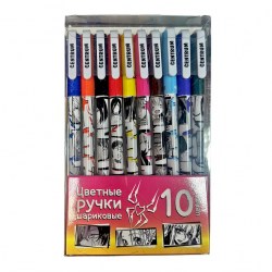 Ручки шариковые 10цв. Centrum 71683 "Аниме" 0,7мм