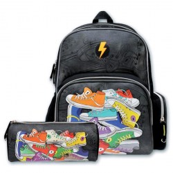 Рюкзак Феникс 46235 "Кеды графит+черный" 35*27*13см , пенал , ПЭТ-пакет