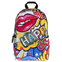 Рюкзак Хатбер NRk_83133 BLACK "Sweet kiss" 44х29х12см 1 отд, 4 кармана 073905