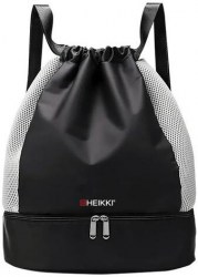 Рюкзак HEIKKI (ХЕЙКИ) 273455 спорт мешок 45*34см вент.стенки Total Black  