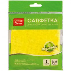 Салфетка д/уборки OfficeClean 25*25см микрофибра 275758