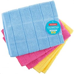 Салфетка д/уборки OfficeClean 304818 "Универсальная" 40*40см, микрофибра 3шт