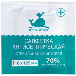 Салфетка стерильная White Whale 30785/30818 антисептические, спиртовые 110*125мм 302215 Рельеф